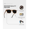 image:imageWMP Eyewear  Mens Polarized Square Sunglasses Thick Acetate Frame Modern Style UV400 ProtectionCrystal Brown  Triple Black Lens