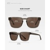 image:imageWMP Eyewear  Mens Polarized Square Sunglasses Thick Acetate Frame Modern Style UV400 ProtectionCrystal Gunmetal  Brown Lens
