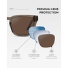image:imageWMP Eyewear  Mens Polarized Square Sunglasses Thick Acetate Frame Modern Style UV400 ProtectionCrystal Gunmetal  Brown Lens