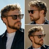 image:imageWMP Eyewear  Mens Polarized Square Sunglasses Thick Acetate Frame Modern Style UV400 ProtectionCrystal Gunmetal  Brown Lens