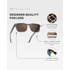 image:imageWMP Eyewear  Mens Polarized Square Sunglasses Thick Acetate Frame Modern Style UV400 ProtectionCrystal Gunmetal  Brown Lens