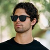 image:imageWMP Eyewear  Mens Polarized Sunglasses Bold Modern Square Design Acetate Frame UV ProtectionBlack  Triple Black Lens