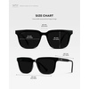 image:imageWMP Eyewear  Mens Polarized Sunglasses Bold Modern Square Design Acetate Frame UV ProtectionBlack  Triple Black Lens