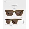 image:imageWMP Eyewear  Mens Polarized Sunglasses Bold Modern Square Design Acetate Frame UV ProtectionCrystal Verde  Brown Lens