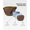 image:imageWMP Eyewear  Mens Polarized Sunglasses Bold Modern Square Design Acetate Frame UV ProtectionCrystal Verde  Brown Lens
