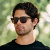 image:imageWMP Eyewear  Mens Polarized Sunglasses Bold Modern Square Design Acetate Frame UV ProtectionCrystal Verde  Brown Lens