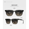 image:imageWMP Eyewear  Mens Polarized Sunglasses Bold Modern Square Design Acetate Frame UV ProtectionSmoke Grey  Grey Brown Gradient Lens