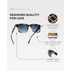 image:imageWMP Eyewear  Mens Polarized Sunglasses Bold Modern Square Design Acetate Frame UV ProtectionWhiskey Tortoise  Blue Gradient Lens