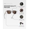image:imageWMP Eyewear  Mens Rectangular Performance Sunglasses  Designed for Golf with AntiReflective Lenses and NonSlip Nose PadsCrystal Ice Grey  Brown Lens