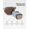 image:imageWMP Eyewear  Mens Rectangular Performance Sunglasses  Designed for Golf with AntiReflective Lenses and NonSlip Nose PadsCrystal Ice Grey  Brown Lens