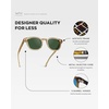 image:imageWMP Eyewear  Mens Retro Keyhole Polarized Square Sunglasses Premium Acetate Frame with Modern Classic DesignCrystal Champagne  Smoke Green Lens