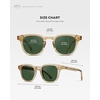 image:imageWMP Eyewear  Mens Retro Keyhole Polarized Square Sunglasses Premium Acetate Frame with Modern Classic DesignCrystal Champagne  Smoke Green Lens