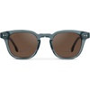 image:imageWMP Eyewear  Mens Retro Keyhole Polarized Square Sunglasses Premium Acetate Frame with Modern Classic DesignCrystal Stone Blue  Brown Lens