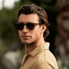image:imageWMP Eyewear  Mens Retro Keyhole Polarized Square Sunglasses Premium Acetate Frame with Modern Classic DesignCrystal Verde  Brown Lens