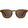 image:imageWMP Eyewear  Mens Retro Keyhole Polarized Square Sunglasses Premium Acetate Frame with Modern Classic DesignCrystal Verde  Brown Lens