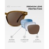 image:imageWMP Eyewear  Mens Retro Keyhole Polarized Square Sunglasses Premium Acetate Frame with Modern Classic DesignCrystal Verde  Brown Lens