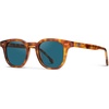 image:imageWMP Eyewear  Mens Retro Keyhole Polarized Square Sunglasses Premium Acetate Frame with Modern Classic DesignSaddlewood Tortoise  Laguna Blue Lens