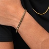 image:imageWMP Eyewear  Mens Stainless Steel amp Rope Bracelet 4mm Thick Hypoallergenic HighPolished Finish Durable Design