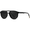 image:imageWMP Eyewear  Unisex Polarized Aviator Sunglasses Modern Double Bridge AntiReflective Lenses Lightweight Acetate FrameBlack Beige Tortoise Frame  Black Lens