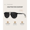 image:imageWMP Eyewear  Unisex Polarized Aviator Sunglasses Modern Double Bridge AntiReflective Lenses Lightweight Acetate FrameBlack Beige Tortoise Frame  Black Lens