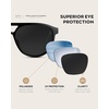 image:imageWMP Eyewear  Unisex Polarized Aviator Sunglasses Modern Double Bridge AntiReflective Lenses Lightweight Acetate FrameBlack Beige Tortoise Frame  Black Lens