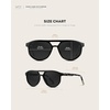 image:imageWMP Eyewear  Unisex Polarized Aviator Sunglasses Modern Double Bridge AntiReflective Lenses Lightweight Acetate FrameBlack Beige Tortoise Frame  Black Lens