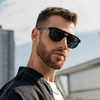 image:imageWMP Eyewear  Unisex Polarized Aviator Sunglasses Modern Double Bridge AntiReflective Lenses Lightweight Acetate FrameBlack Beige Tortoise Frame  Black Lens