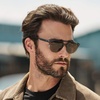 image:imageWMP Eyewear  Unisex Polarized Aviator Sunglasses Modern Double Bridge AntiReflective Lenses Lightweight Acetate FrameCrystal Chambray Fade Frame  Brown Lens
