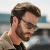image:imageWMP Eyewear  Unisex Polarized Aviator Sunglasses Modern Double Bridge AntiReflective Lenses Lightweight Acetate FrameCrystal Chambray Fade Frame  Brown Lens