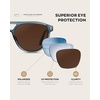 image:imageWMP Eyewear  Unisex Polarized Aviator Sunglasses Modern Double Bridge AntiReflective Lenses Lightweight Acetate FrameCrystal Chambray Fade Frame  Brown Lens