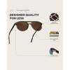 image:imageWMP Eyewear  Unisex Polarized Aviator Sunglasses Modern Double Bridge AntiReflective Lenses Lightweight Acetate FrameTortoise Sage Frame  Brown Lens