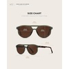 image:imageWMP Eyewear  Unisex Polarized Aviator Sunglasses Modern Double Bridge AntiReflective Lenses Lightweight Acetate FrameTortoise Sage Frame  Brown Lens