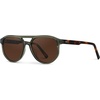 image:imageWMP Eyewear  Unisex Polarized Aviator Sunglasses Modern Double Bridge AntiReflective Lenses Lightweight Acetate FrameTortoise Sage Frame  Brown Lens
