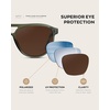 image:imageWMP Eyewear  Unisex Polarized Aviator Sunglasses Modern Double Bridge AntiReflective Lenses Lightweight Acetate FrameTortoise Sage Frame  Brown Lens