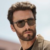 image:imageWMP Eyewear  Unisex Polarized Aviator Sunglasses Modern Double Bridge AntiReflective Lenses Lightweight Acetate FrameTortoise Sage Frame  Brown Lens