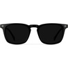 image:imageWearMe Pro  Mens Polarized Rectangular Sunglasses Bold Browline Keyhole Bridge Metal Rivets Modern Retro StyleBlack  Triple Black Lens