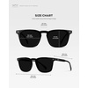 image:imageWearMe Pro  Mens Polarized Rectangular Sunglasses Bold Browline Keyhole Bridge Metal Rivets Modern Retro StyleBlack  Triple Black Lens