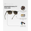 image:imageWearMe Pro  Mens Polarized Rectangular Sunglasses Bold Browline Keyhole Bridge Metal Rivets Modern Retro StyleKhaki Green  Grey Brown Gradient Lens