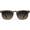image:imageWearMe Pro  Mens Polarized Rectangular Sunglasses Bold Browline Keyhole Bridge Metal Rivets Modern Retro StyleKhaki Green  Grey Brown Gradient Lens