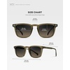 image:imageWearMe Pro  Mens Polarized Rectangular Sunglasses Bold Browline Keyhole Bridge Metal Rivets Modern Retro StyleKhaki Green  Grey Brown Gradient Lens