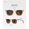 image:imageWearMe Pro  Mens Polarized Rectangular Sunglasses Bold Browline Keyhole Bridge Metal Rivets Modern Retro StyleSand Brown  Brown Gold Gradient Lens