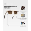 image:imageWearMe Pro  Mens Polarized Rectangular Sunglasses Bold Browline Keyhole Bridge Metal Rivets Modern Retro StyleSand Brown  Brown Gold Gradient Lens