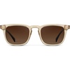 image:imageWearMe Pro  Mens Polarized Rectangular Sunglasses Bold Browline Keyhole Bridge Metal Rivets Modern Retro StyleSand Brown  Brown Gold Gradient Lens