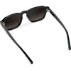 image:imageWearMe Pro  Mens Polarized Sunglasses Narrow Geometric Frame Rectangular Lenses Round Rivets Injected Metal CoreBlack  Oak Brown Gradient Lens