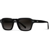 image:imageWearMe Pro  Mens Polarized Sunglasses Narrow Geometric Frame Rectangular Lenses Round Rivets Injected Metal CoreBlack  Oak Brown Gradient Lens