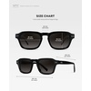 image:imageWearMe Pro  Mens Polarized Sunglasses Narrow Geometric Frame Rectangular Lenses Round Rivets Injected Metal CoreBlack  Oak Brown Gradient Lens