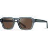 image:imageWearMe Pro  Mens Polarized Sunglasses Narrow Geometric Frame Rectangular Lenses Round Rivets Injected Metal CoreCrystal Stone Blue  Brown Lens