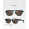 image:imageWearMe Pro  Mens Polarized Sunglasses Narrow Geometric Frame Rectangular Lenses Round Rivets Injected Metal CoreCrystal Stone Blue  Brown Lens