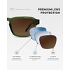 image:imageWearMe Pro  Mens Polarized Sunglasses Narrow Geometric Frame Rectangular Lenses Round Rivets Injected Metal CoreJade Green  Brown Gold Gradient Lens