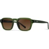 image:imageWearMe Pro  Mens Polarized Sunglasses Narrow Geometric Frame Rectangular Lenses Round Rivets Injected Metal CoreJade Green  Brown Gold Gradient Lens